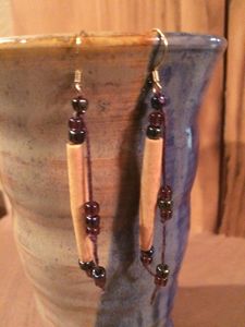 bone and bead earrings