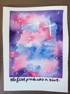 Trans Pride Galaxy Watercolor - Eejayheart | Ej Huston Art - Paintings & Prints, Astronomy & Space, Galaxies & Solar System - Artpal