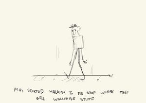 Max Walking to Wallpaper Shop
