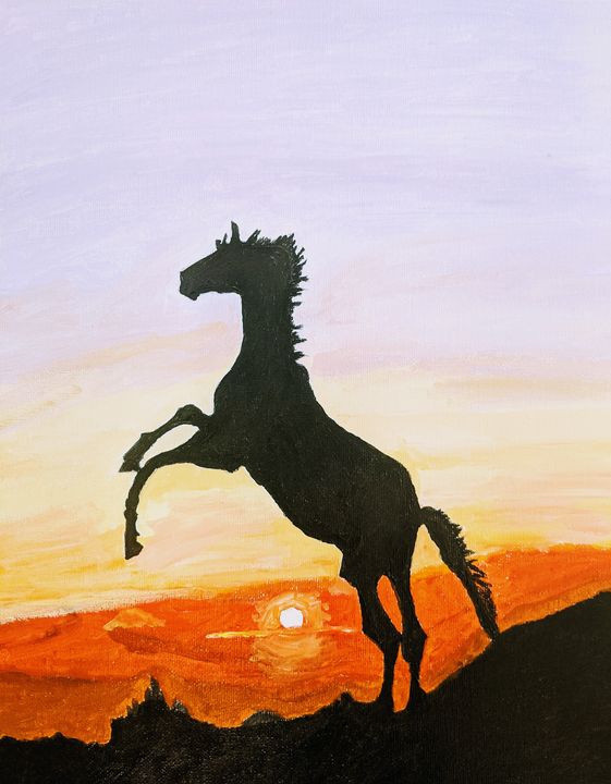 Horse Silhouette - PaintStopByNandini - Paintings & Prints, Animals, Birds,  & Fish, Horses - ArtPal