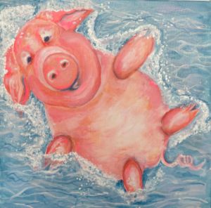 Piggy Piggy, Painting by Janice Serilla