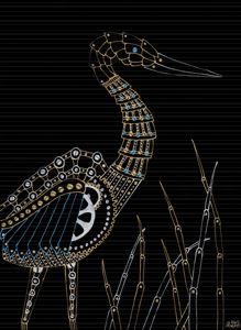 Steampunk Blue Heron