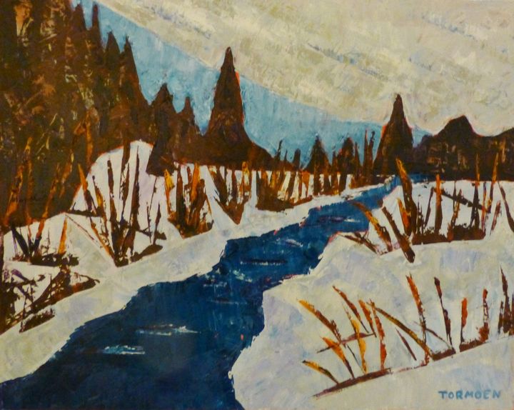 Blue River with Snow - Susan Tormoen