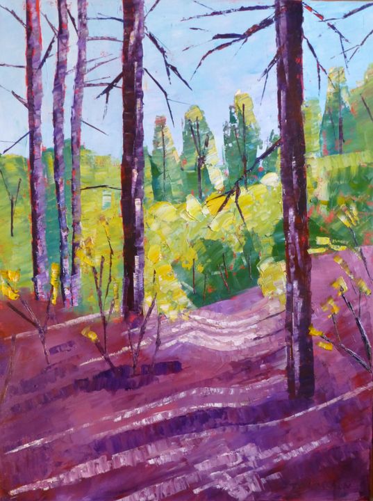 Path with Yellow and Purple - Susan Tormoen
