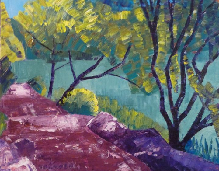 Purple Path near a Pond - Susan Tormoen