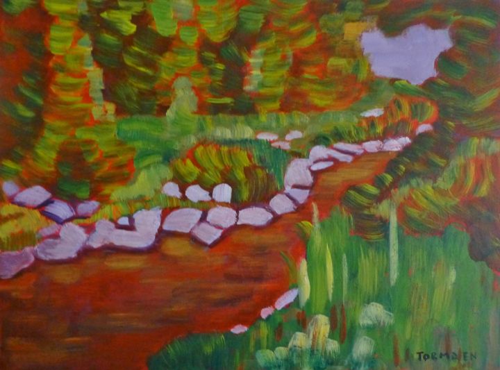 River in Red and Green Near Aspen - Susan Tormoen