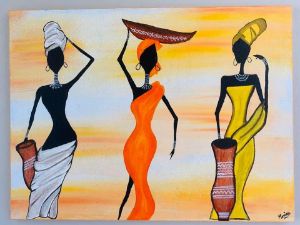 Yellow orange flame African women