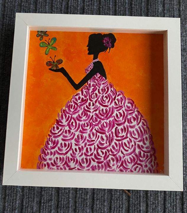 All for love Framed hand painted Handmade art by Monika Paintings