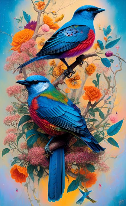 Birds water color painting - Spectra - Digital Art, Animals, Birds, & Fish,  Birds, Sparrows - ArtPal