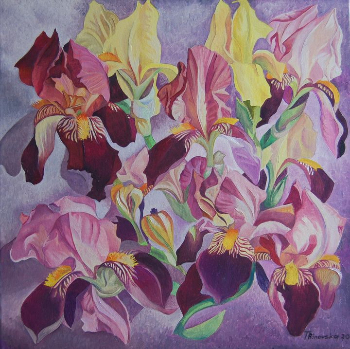 Spring. Irises - Tatyana Binovska Art