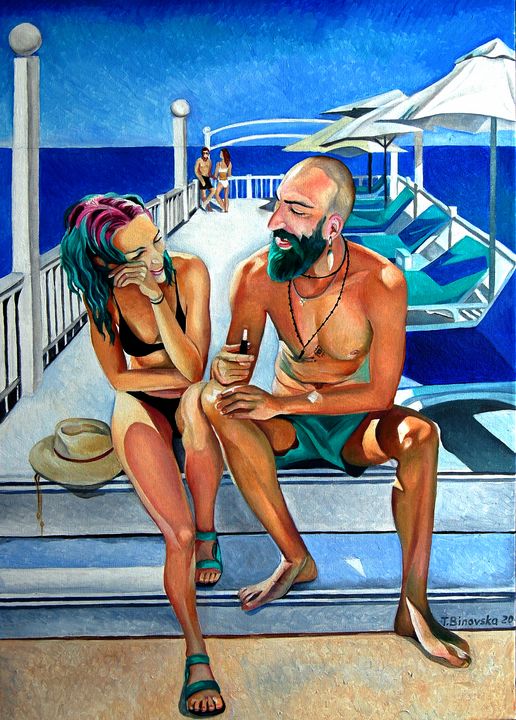 Beautiful Turquase People - Tatyana Binovska Art