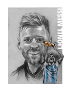 Lionel Messi Portrait - Space Junk