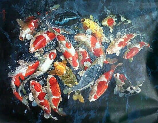 Harmony of Koi by Sumantri - Indonesian Collector Art