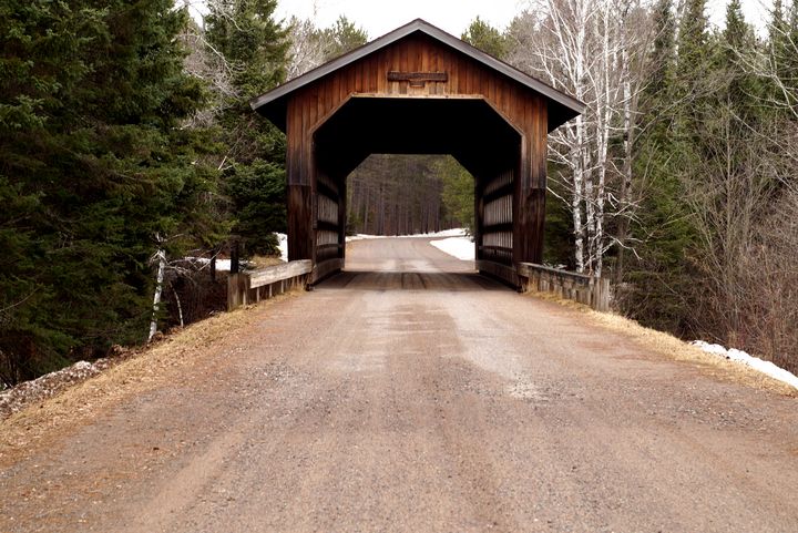 Snowy Covered Bridge Wisconsin - MD Photography