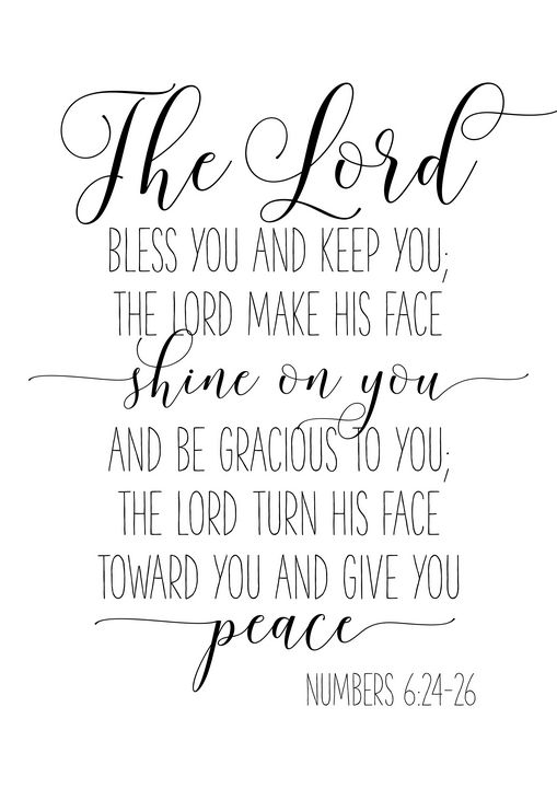 Bible Verse Printable The Lord bless You And Keep You,Numbers 6:24-46 Print