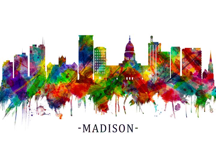 Madison Wisconsin Skyline - Towseef Dar - Digital Art, Buildings ...