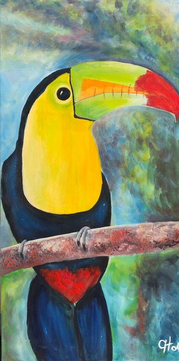 Bird, Toucan, Painting, Colorful