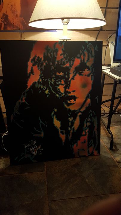 Angus Young of AC/DC - Dark Castle Art - Paintings & Prints, People ...