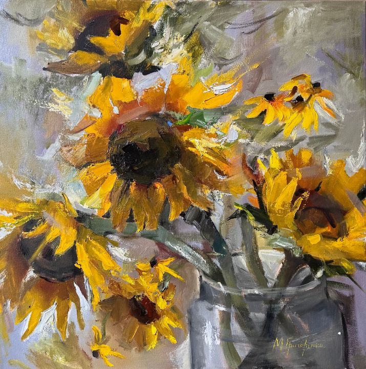 UKRAINIAN SUNFLOWERS — FLOWERS, OIL - Maryna Bilchyk - Paintings ...