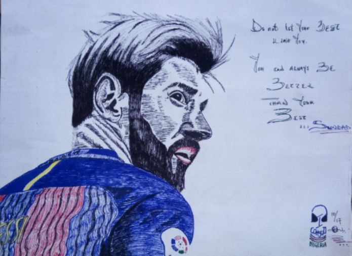Lionel Messi Drawing by Abdul Samad | Saatchi Art