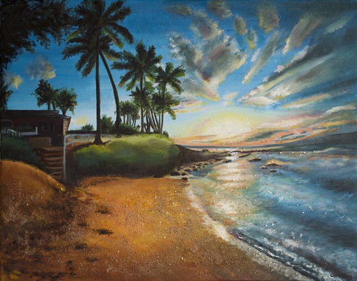 "Hawaii" Oil on Canvas Painting Elvira Gatina's Gallery Paintings