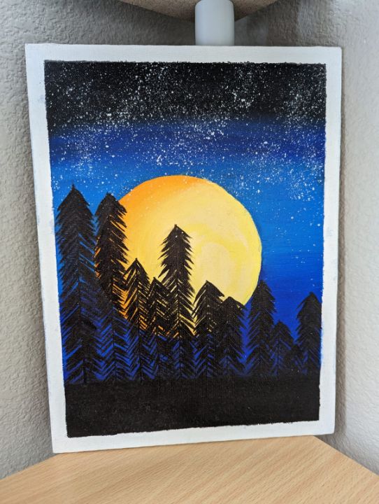 Moon Canvas Painting - Design_gifts_studio