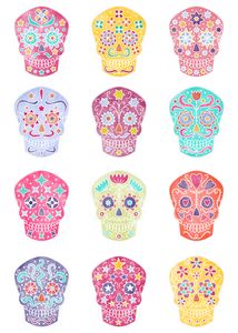 Watercolor Mexican Sugar Skulls - Nic Squirrell