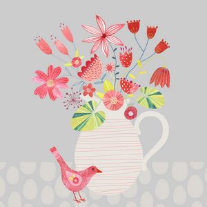 Bird with a Jug of Flowers - Nic Squirrell
