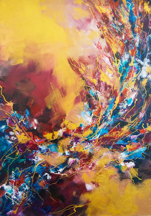 Holiday in yellow - Stanislav Ruban - Paintings & Prints, Abstract ...