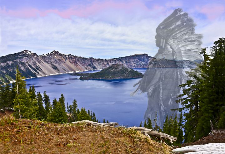 Crater Lake And Klamath Indian Chief - Joyce Dickens Fine Art Photography