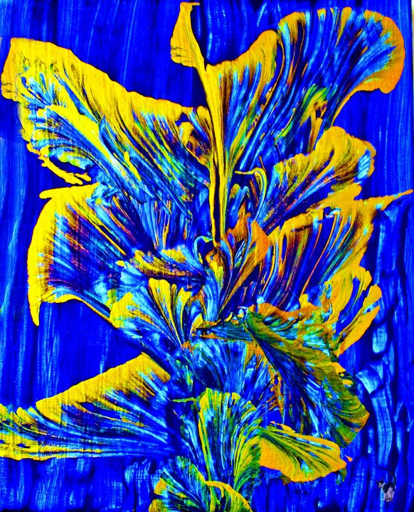 Gold On Blue Bouquet - Joyce Dickens Fine Art Photography