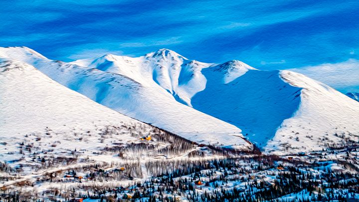 Village By A Mountain Mjb Digiart Digital Art Landscapes