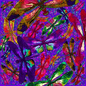 60s Psychedelic Dragonflies - The Art of Blaise Gauba - Digital Art ...