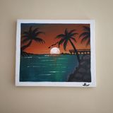 a sunset painting on canvas