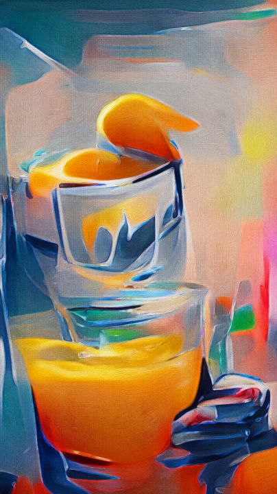 Vodka and Orange Juice - Distorted View Imagery