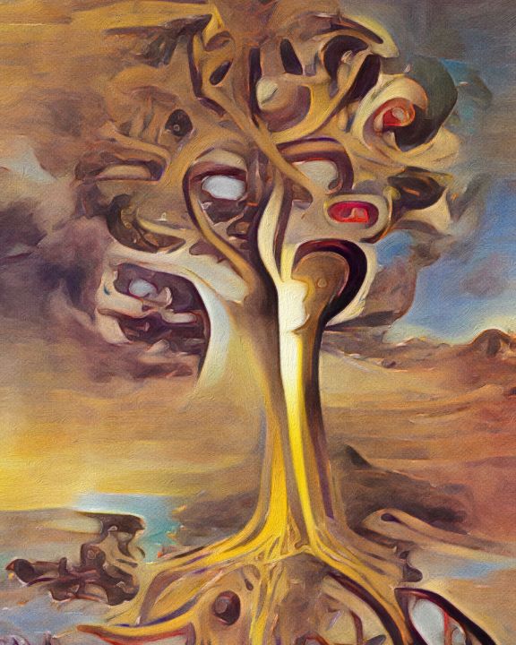 Distorted Perception Tree Tree of Knowledge - Distorted View Imagery - Digital Art & AI, Abstract ...