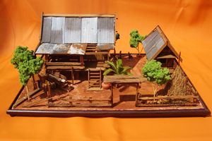 Thai house wooden model - Zinc roof - KiddeeThaihouses