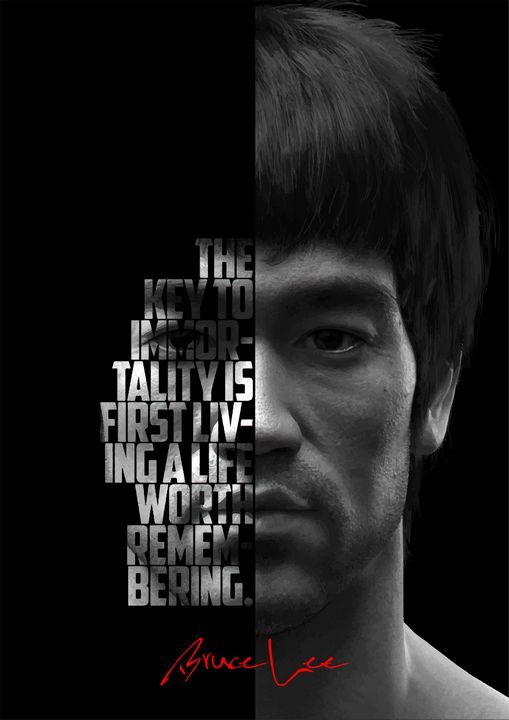 Bruce Lee Quote Poster Enea Kelo Paintings Prints Entertainment Movies Action Adventure Artpal