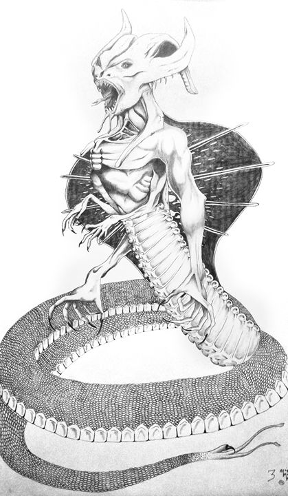 monster snake drawing