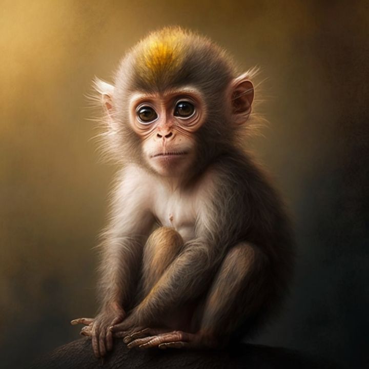 Cute Monkey - Mohit184 - Digital Art, Animals, Birds, & Fish