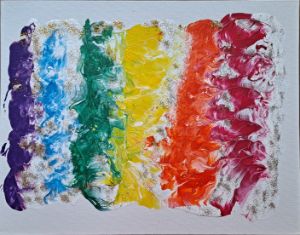 Rainbow Tissue Paper Art