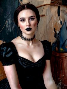 Sexy Goth Girl in Lace Shows Off - CMY Designs - Digital Art & AI, People &  Figures, Female Form, Lingerie