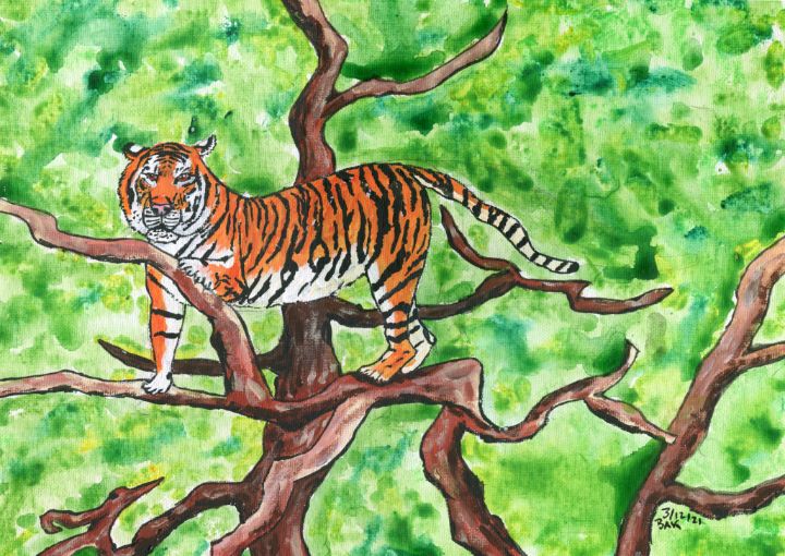 Sunda Tiger (Critically Endangered) - Karl art - Paintings & Prints