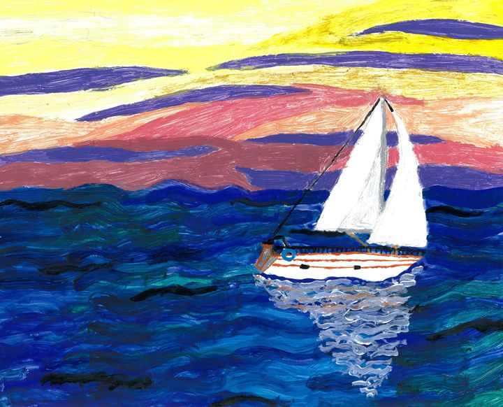 Sailing at Sunset - Karl art