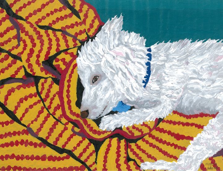 "Coach" the Bichon Frise - Karl art