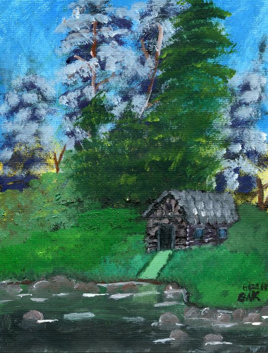 Log Cabin Karl Art Paintings Prints Landscapes Nature