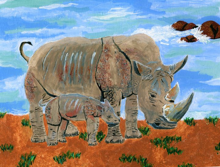 White Rhino (Near Threatened) - Karl art