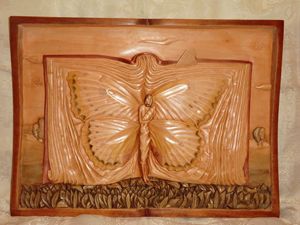 Landscape with butterflies Carving - Gennady Makulov. The art of carving