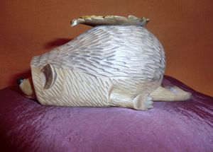 Hedgehog Sculptural Art WoodCarving