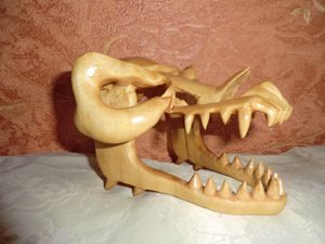 Dragon skull Sculpture Art Carving - Gennady Makulov. The art of carving